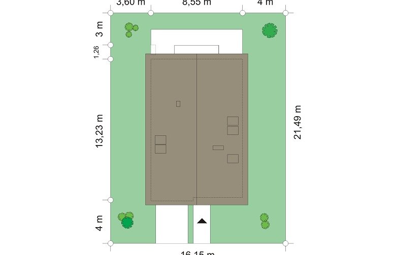 Projekt domu tradycyjnego Lena (573) - Usytuowanie