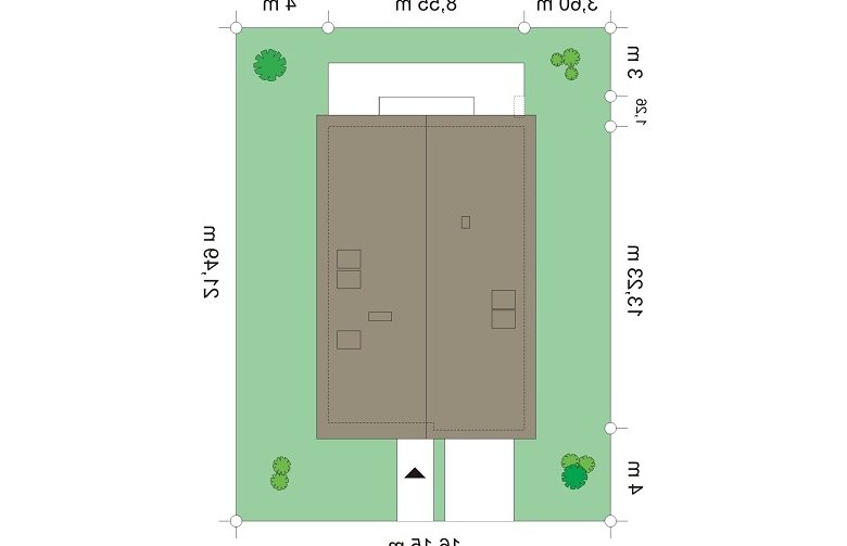 Projekt domu tradycyjnego Lena (573) - Usytuowanie - wersja lustrzana