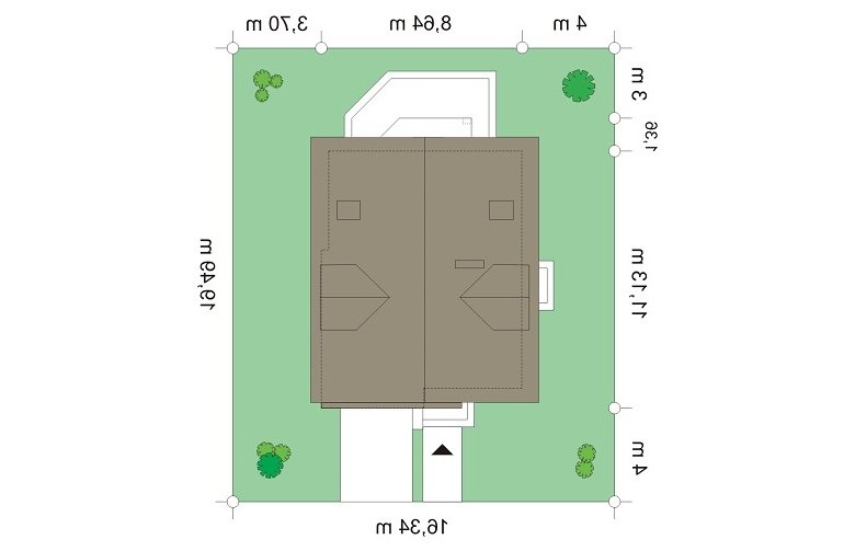 Projekt domu wielorodzinnego Na swoim (575) - Usytuowanie - wersja lustrzana