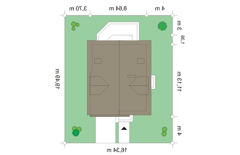 Projekt domu wielorodzinnego Na swoim 2 (576) - Usytuowanie - wersja lustrzana