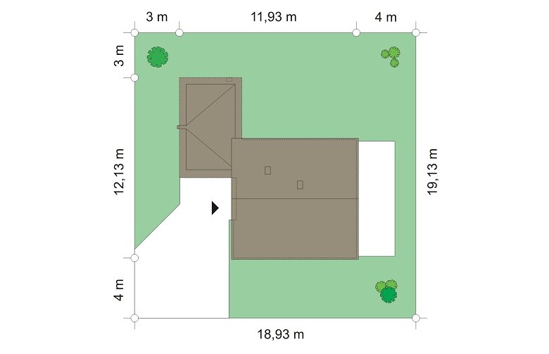 Projekt domu wielorodzinnego Oszczędny (577) - Usytuowanie