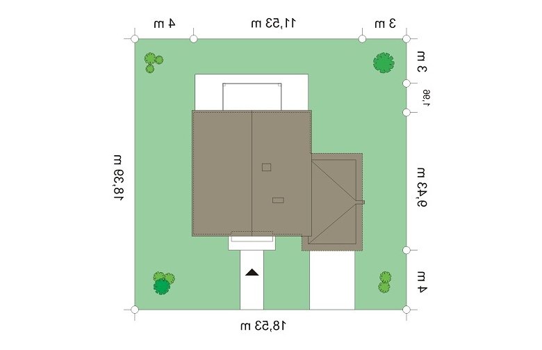 Projekt domu wielorodzinnego Oszczędny 2 (578) - Usytuowanie - wersja lustrzana