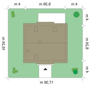 Usytuowanie budynku Przygoda 2 (580) w wersji lustrzanej