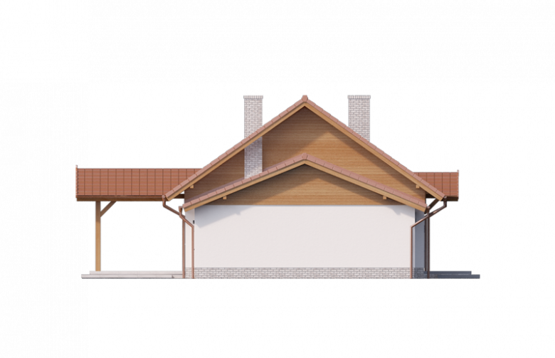 Projekt domu parterowego Betina PS - elewacja 4