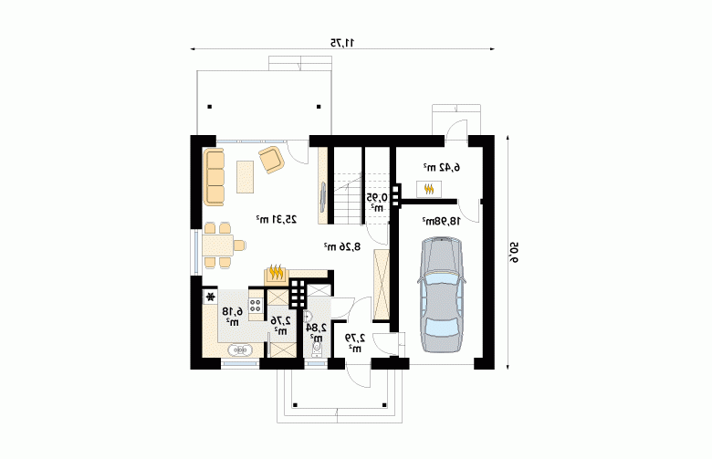 Projekt domu parterowego Agatka 2 - 