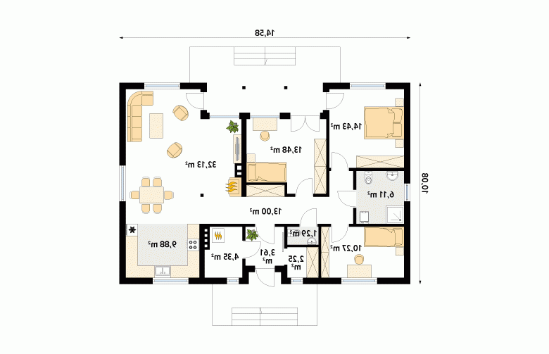 Projekt domu z bala Borówka 5 dr-S - 