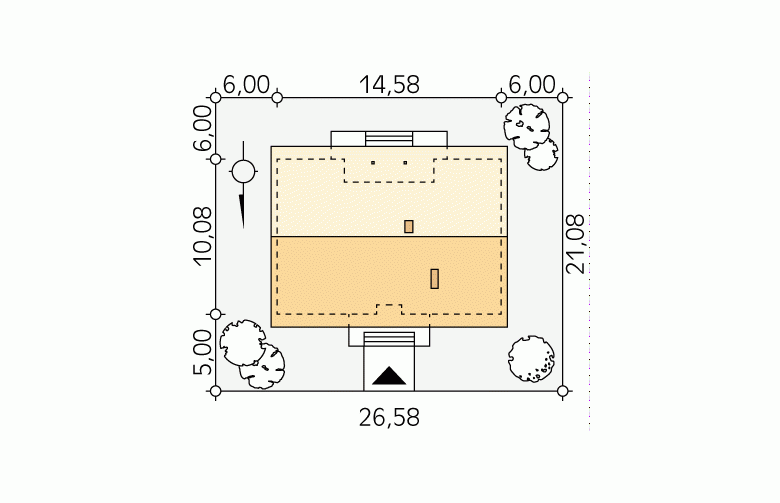 Projekt domu z bala Borówka 5 dr-S - Usytuowanie