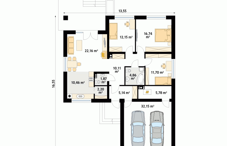 Projekt domu tradycyjnego Kiwi 3 - 