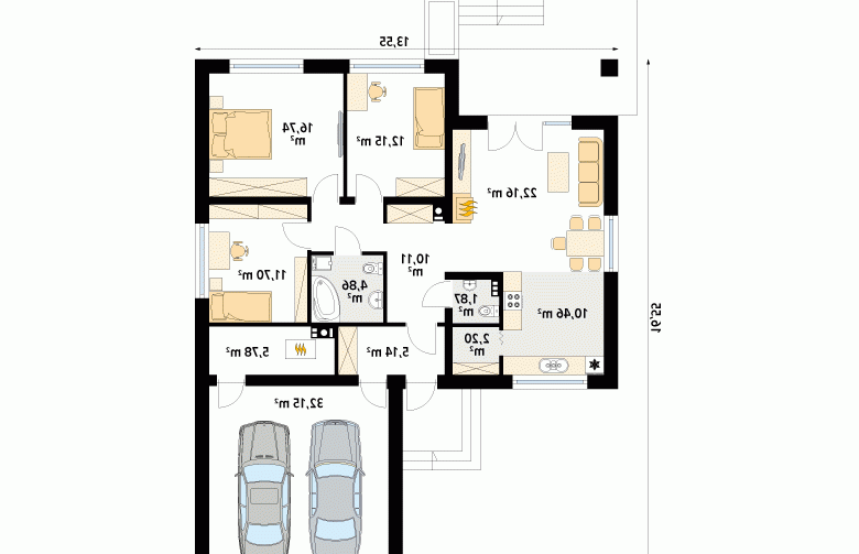 Projekt domu tradycyjnego Kiwi 3 - 