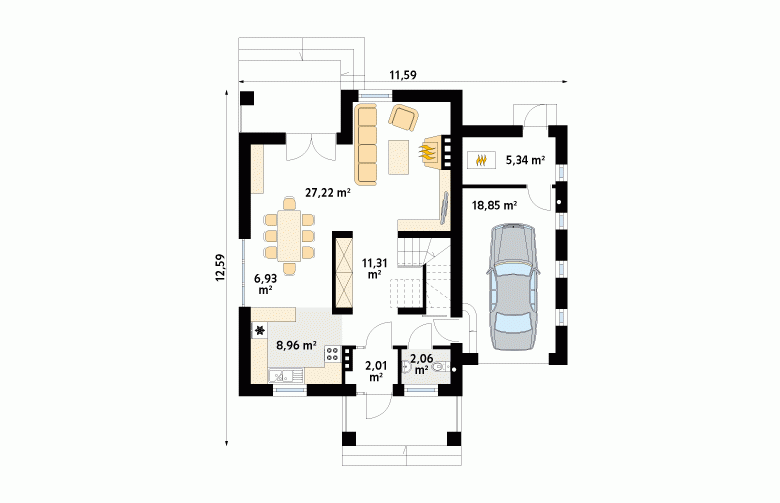 Projekt domu szkieletowego Pinia 2 - 