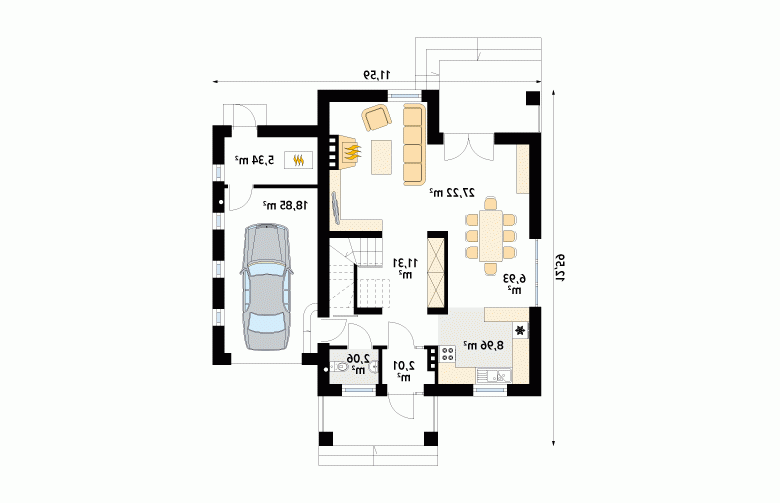 Projekt domu szkieletowego Pinia 2 - 