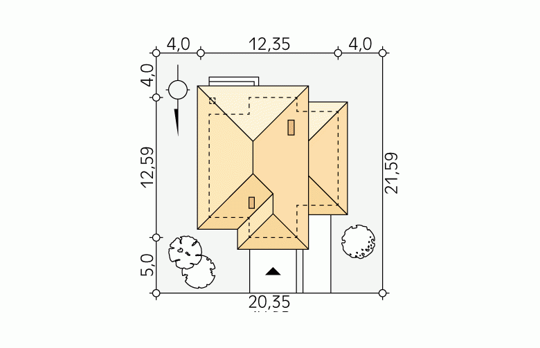 Projekt domu szkieletowego Pinia 2 - Usytuowanie