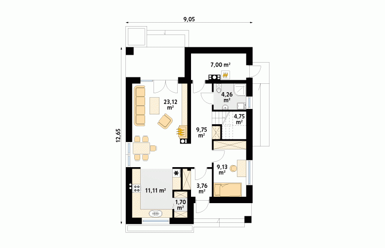 Projekt domu tradycyjnego Amarant 2 - 