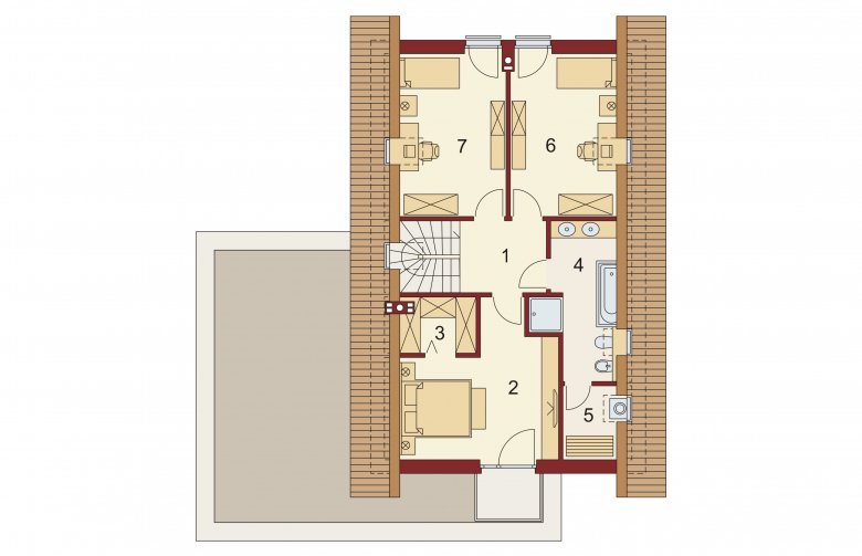 Projekt domu wielorodzinnego Ines 2 PS  - rzut poddasza