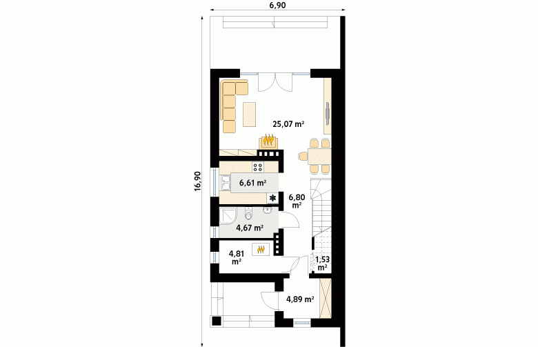 Projekt domu tradycyjnego Koliber 4 - 