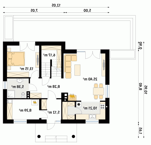 Rzut projektu Arion - wersja lustrzana