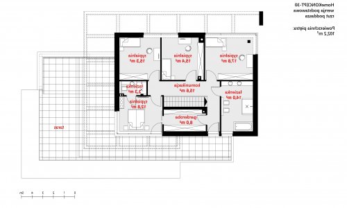 Rzut projektu Homekoncept 30 - wersja lustrzana