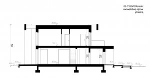 Przekrój projektu Homekoncept 30 w wersji lustrzanej