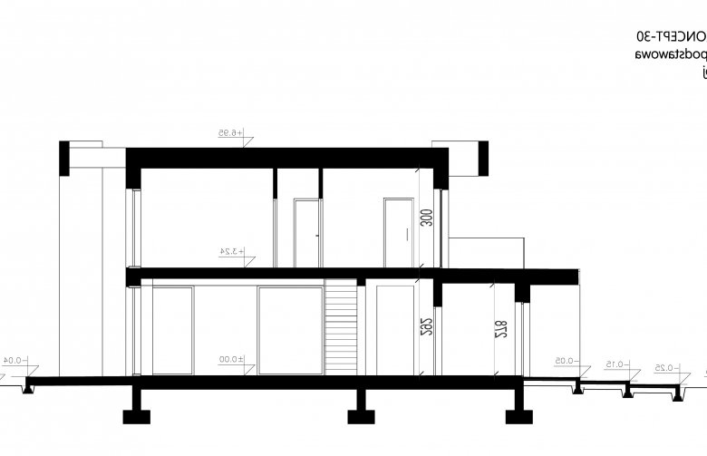 Projekt domu piętrowego Homekoncept 30 - przekrój 1