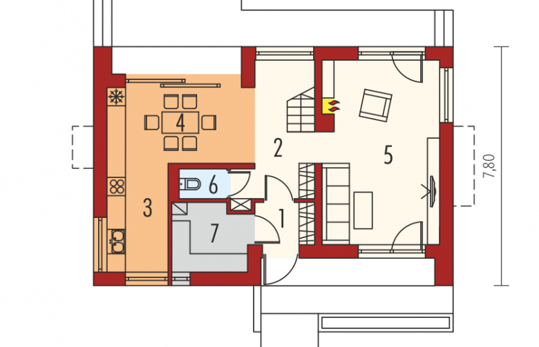 Projekt domu wielorodzinnego E11 ECONOMIC - parter