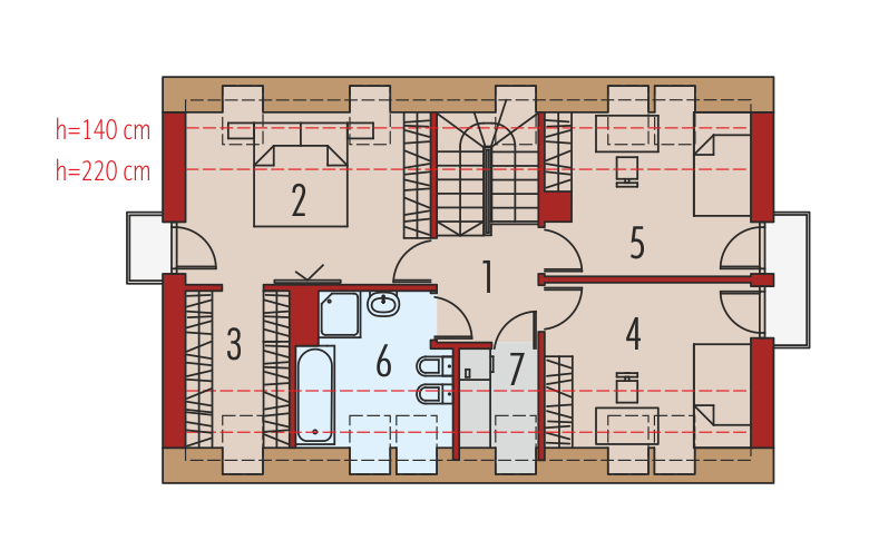 Projekt domu z poddaszem E11 II ECONOMIC - poddasze