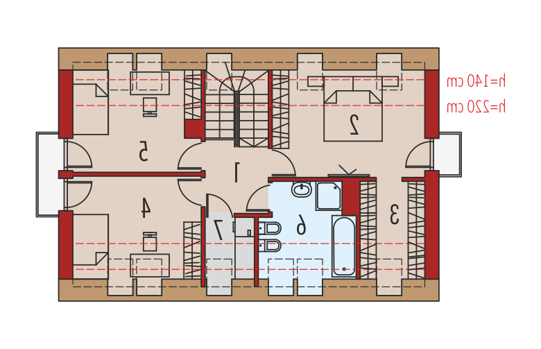 Projekt domu z poddaszem E11 II ECONOMIC - poddasze