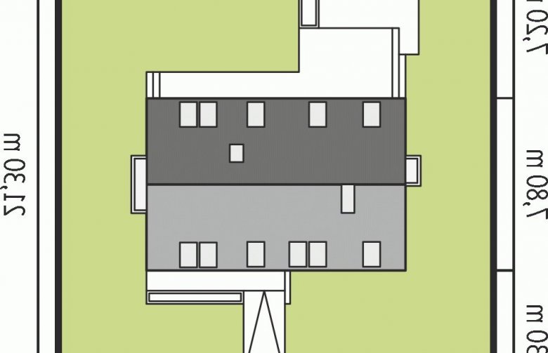 Projekt domu z poddaszem E11 II ECONOMIC - Usytuowanie - wersja lustrzana