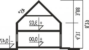 Przekrój projektu E11 II ECONOMIC w wersji lustrzanej