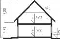 Projekt domu jednorodzinnego E11 III ECONOMIC - przekrój 1