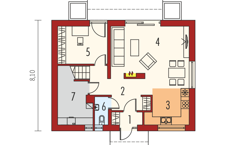 Projekt domu wielorodzinnego E12 ECONOMIC - parter