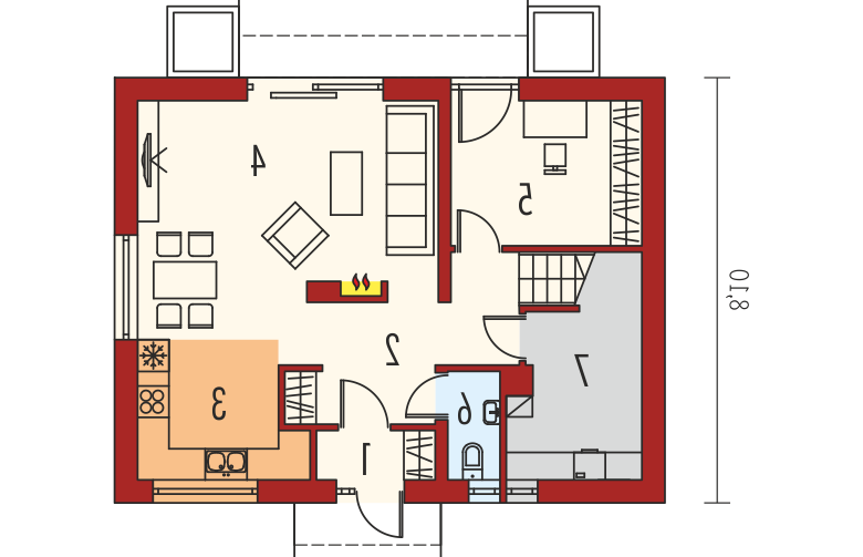 Projekt domu wielorodzinnego E12 ECONOMIC - parter