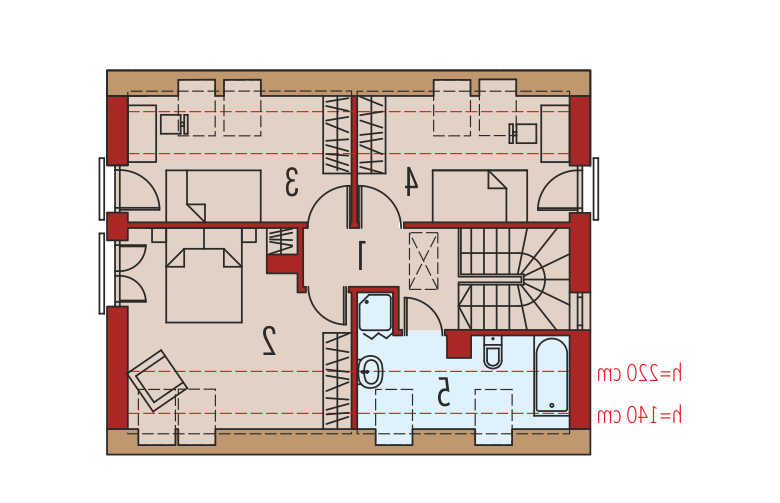 Projekt domu jednorodzinnego E12 II ECONOMIC - poddasze