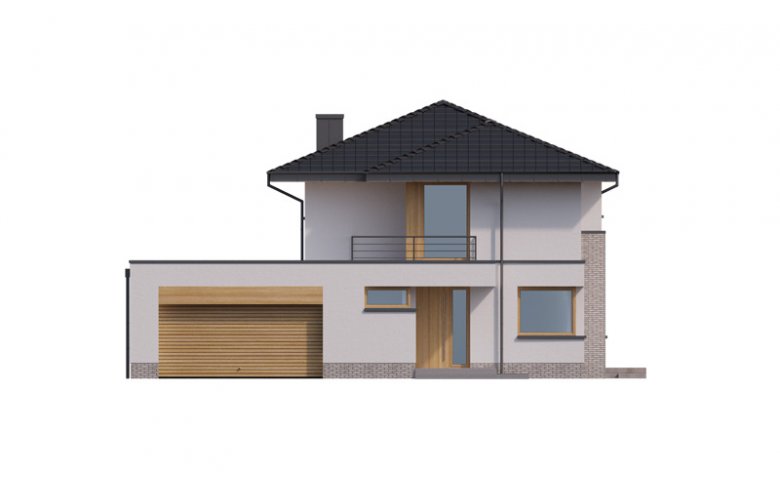 Projekt domu piętrowego Klara 2 PS - elewacja 1