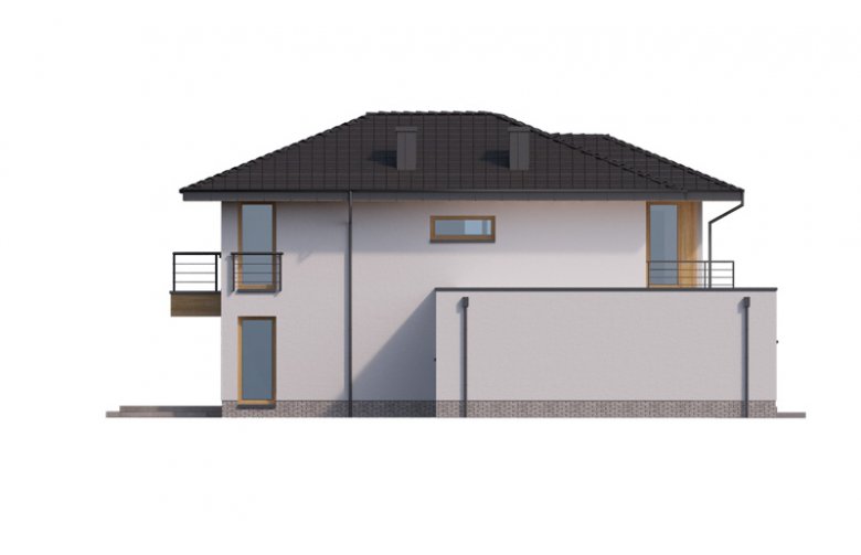 Projekt domu piętrowego Klara 2 PS - elewacja 2