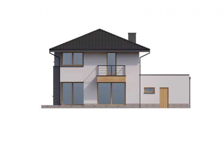 Projekt domu piętrowego Klara 2 PS - elewacja 3