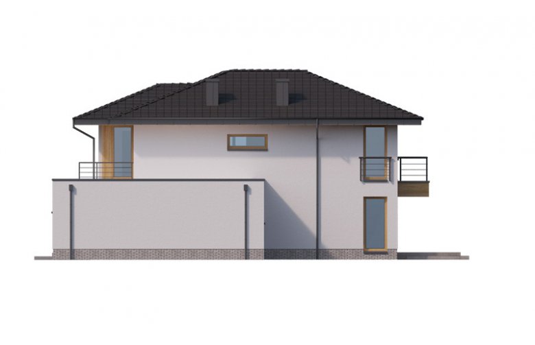 Projekt domu piętrowego Klara 2 PS - elewacja 2