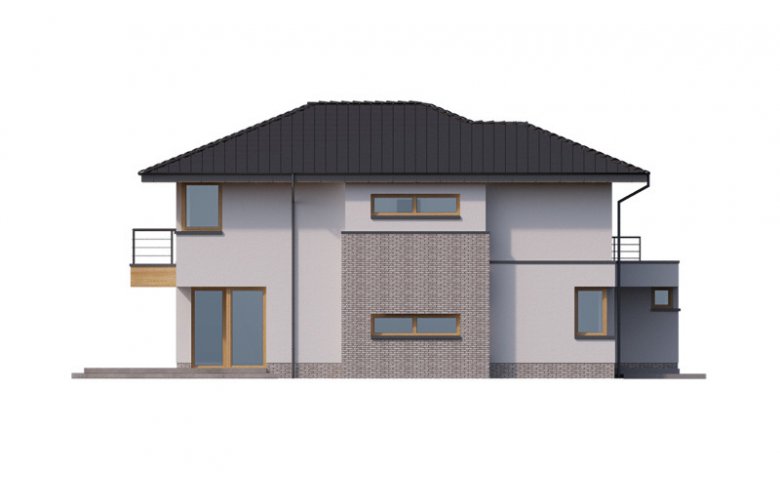 Projekt domu piętrowego Klara 2 PS - elewacja 4