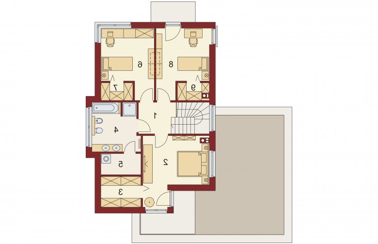 Projekt domu piętrowego Klara 2 PS - rzut piętra