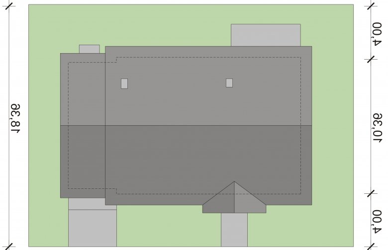 Projekt domu parterowego Atlant PS  - Usytuowanie - wersja lustrzana