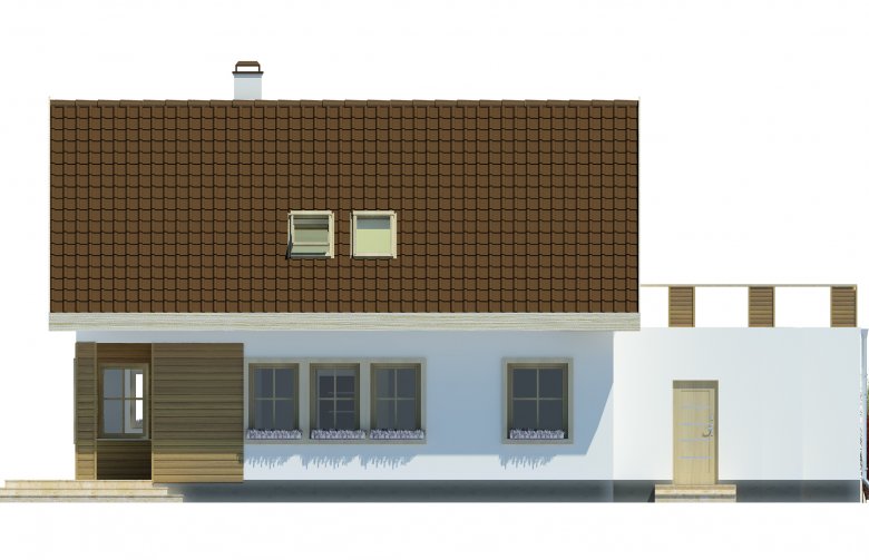 Projekt domu wielorodzinnego Agatka z tarasem 2G - elewacja 2