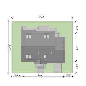 Usytuowanie budynku Filomena PS w wersji lustrzanej