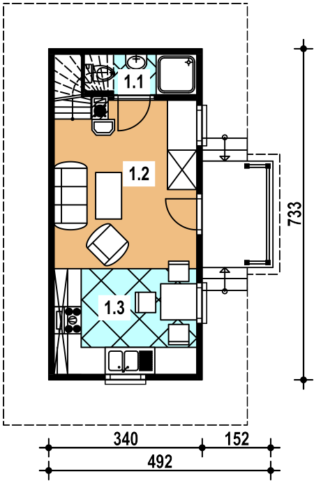 Rzut projektu LEG-1 Bal