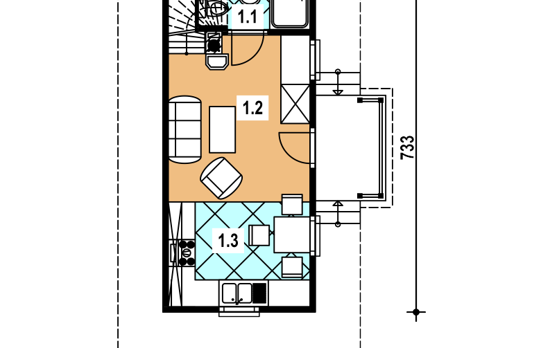 Projekt domu letniskowego LEG-1 Bal - 