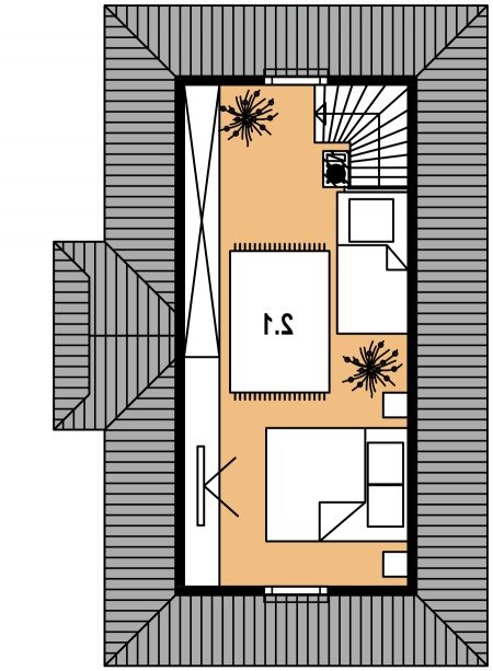 Rzut projektu LEG-1 Bal - wersja lustrzana