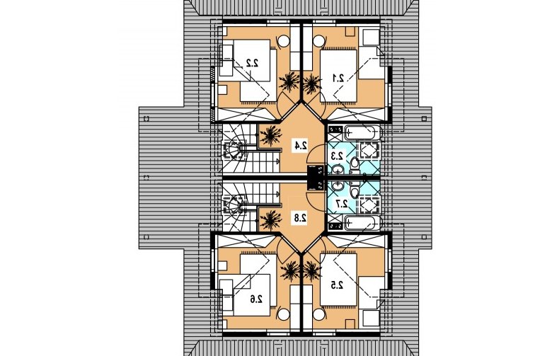 Projekt domu bliźniaczego A-136 Szkielet-BL - 