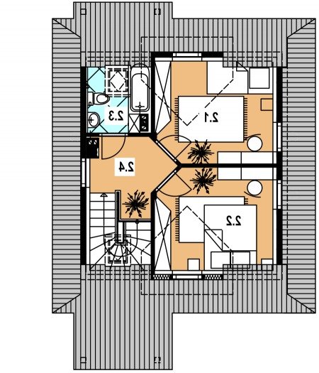 Rzut projektu A-136 Szkielet - wersja lustrzana