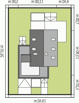 Usytuowanie budynku E13 II G1 ECONOMIC w wersji lustrzanej