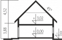 Projekt domu nowoczesnego E13 II G1 ECONOMIC - przekrój 1