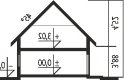 Projekt domu nowoczesnego E13 II G1 ECONOMIC - przekrój 1