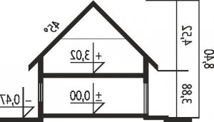 Przekrój projektu E13 II G1 ECONOMIC w wersji lustrzanej